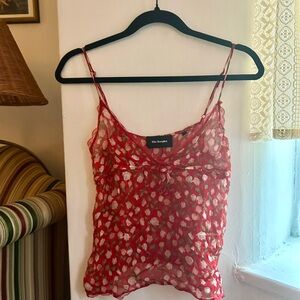 The Kooples Red and White Floral Camisole